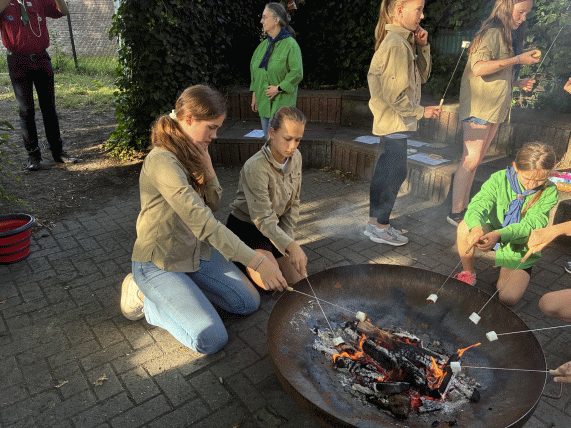 scouts grilling marshmallows